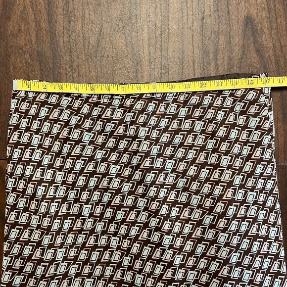 Allison Taylor brown geometric patterned midi skirt size L - Picture 4 of 5